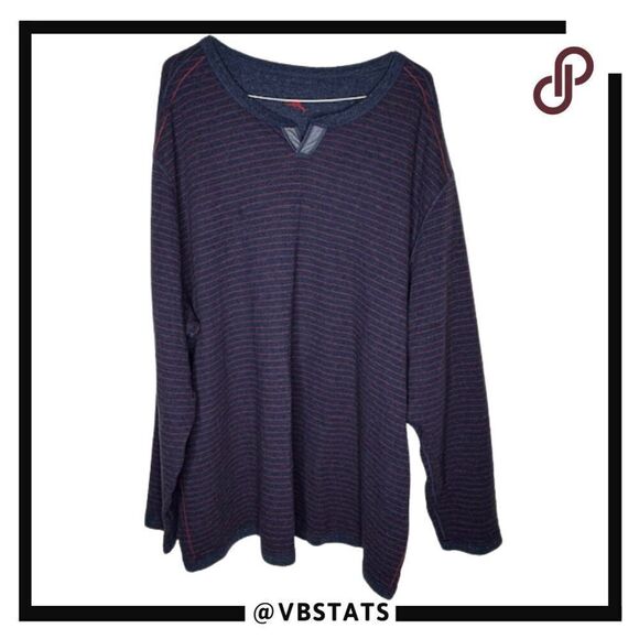 Tommy Bahama Reversible Long Sleeve Crew Neck Top in‎ Size XXL (Gray / Gray-Red) - Picture 2 of 6